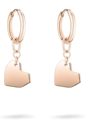 liebeskind Créoles en acier inoxydable 2,6 cm avec pendentif en forme de cœur, 3,0 cm, Acier inoxydable, Pas de gemme