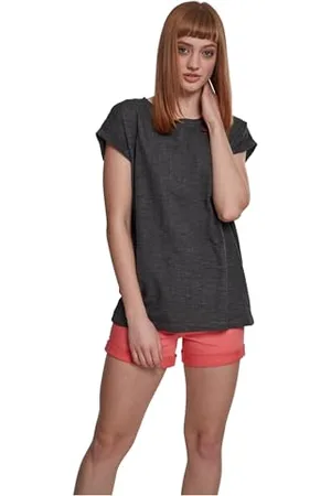 Build Your Brand Ladies Spray Dye Extended Shoulder Tee T-Shirt Femme, , M