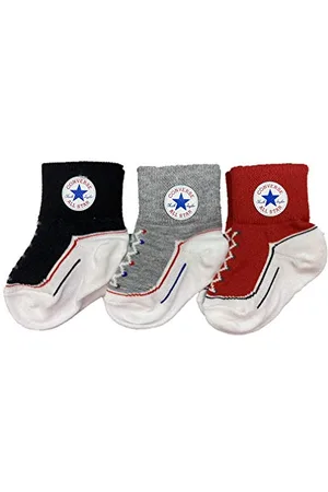Converse Converse Infant Socks 3 Pack (Grey(MC0172-023)/Black/Red, 6-12 Months)