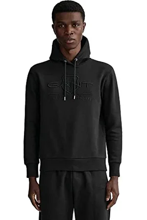 GANT REG Tonal Shield Hoodie Sweater, Black, XL Homme