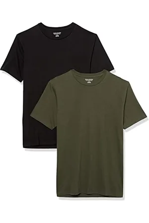 Amazon T-shirt ajusté à encolure ronde et manches courtes Homme, Lot de 2, , M