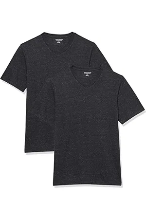 Amazon T-shirt slim à manches courtes et col en V Homme, Lot de 2, , M