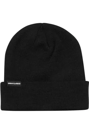 Urban classics Bonnet Basique à Rabat tricoté, Noir, Taille Unique Mixte