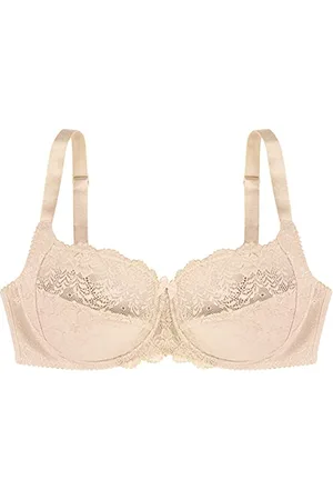Dorina Philippa - Soutien-Gorge avec Armatures pour Femme, Microfibre Jacquard sans Couture, Ailes en U, Bretelles Réglables et Détails en Dentelle pour Un Soutien Toute la Journée