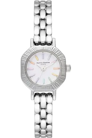 Olivia Burton Montre Analogique à Quartz pour Femme Collection Rainbow avec Bracelet en Acier Inoxydable Argenté - OB16CC52