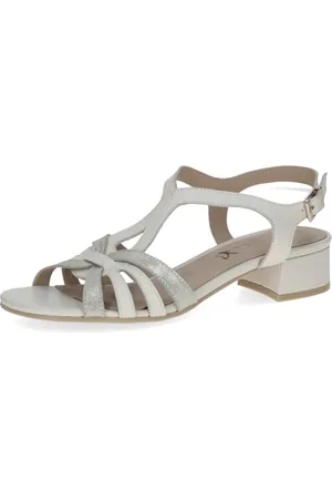 Caprice Femme Damen 9-28212-42 Sandale à Talon, Offwh/Silver, 42 EU