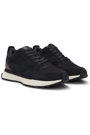HUGO BOSS Hommes Jonah Runn Baskets avec Finitions en Maille et Cuir Bruni