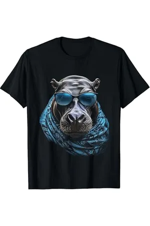@n!mal Hippo Lunettes de soleil Animal Zoo Art Hippopotame T-Shirt