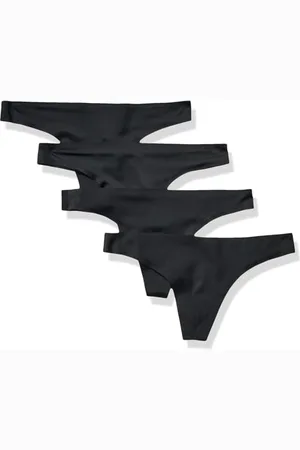 Amazon Sous-Vêtements String Extensible Collé sans Couture Femme, Lot de 4, , 40