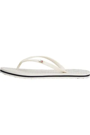 Tommy Hilfiger Tongs Femme Strap Beach Sandals avec Logo, Ivoire (Ivory), 40
