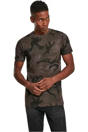 Build Your Brand Camo Round Neck Tee T-Shirt, , 5XL Homme