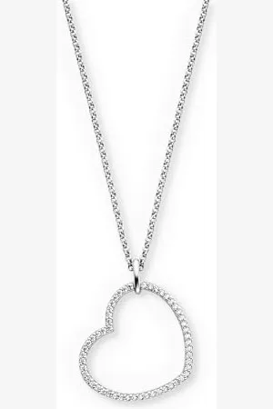 Engelsrufer Chaîne cœur Shade en argent sterling 925 pour femme - Oxyde de zirconium - Fermoir mousqueton - Longueur : 42 + 4 + 4 cm, 50 cm, Argent sterling, Zircone cubique