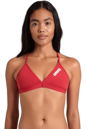 Arena Performance Team Solid Top Bikini Femme Sportif pour Piscine, Haut à Séchage Rapide en Tissu Maxfit Éco Résistant au Chlore avec Protection UV et Doublure à l’Avant