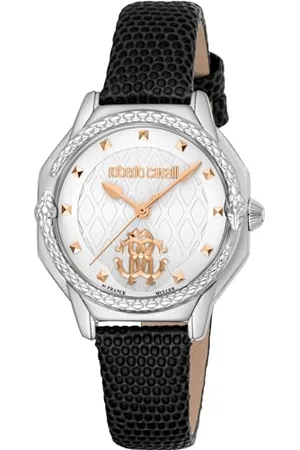 Roberto Cavalli Femmes Analogique Quartz Montre avec Bracelet en Cuir RV1L225L0011