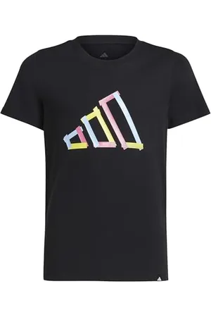 adidas Mixte Enfant Tech Logo Graphic T-Shirt, Black, 9-10 Years