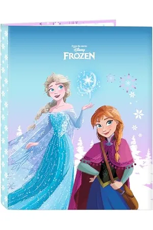 Safta La Reine des neiges Cool Days - Classeur avec feuilles 4 anneaux, idéal pour enfants de différents âges, confortable et polyvalent, qualité et résistance, 26,5 x 33 cm