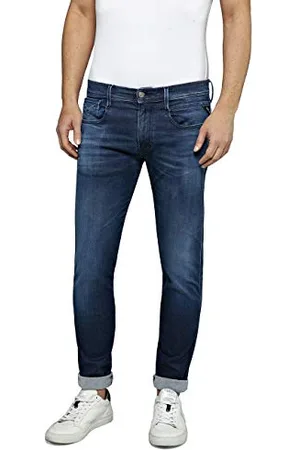 Replay Herren Jeans Anbass Slim-Fit Hyperflex Cloud mit Stretch, Bleu Foncé 007 (Blau), 29W / 30L