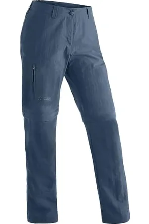 Maier Sports Nicole, Pantalon de randonnée pour Femmes, Pantalon Outdoor déperlant pour différentes activités, Fonction Zip-Off Pratique, Technologie Dryprotec, Bleu, 44