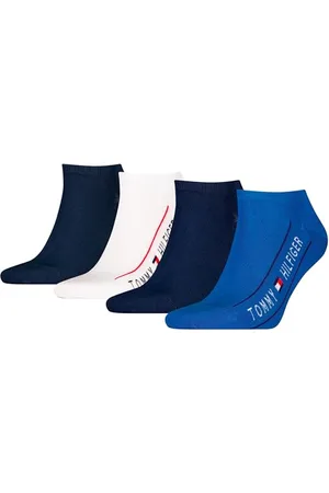Tommy Hilfiger TH Logo Scarpe da Ginnastica, Blue Combo, 43/46 IT (Pacco da 4) Uomo