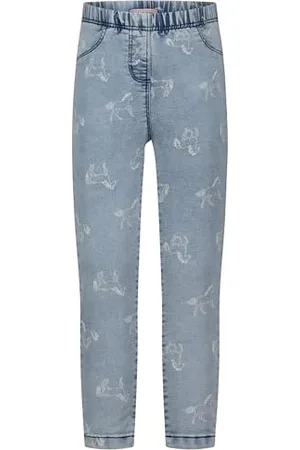 Salt & Pepper BY KIDS PARK Mädchen Jeggings Aus Weichem Jeans Mit Pferde AOP, , 104 Fille