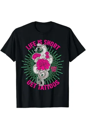 Candis Raechelle Designs Life is Short Get Tatouages, serpent T-Shirt