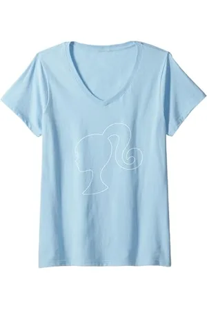 Barbie Femme Silhouette de queue de cheval T-Shirt avec Col en V