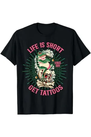 Candis Raechelle Designs Life is Short Get Tatouages, grenouille T-Shirt