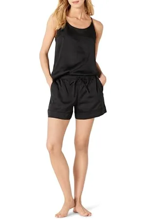 Amazon Ensemble Caraco et Short de Pyjama en Satin Femme, , L