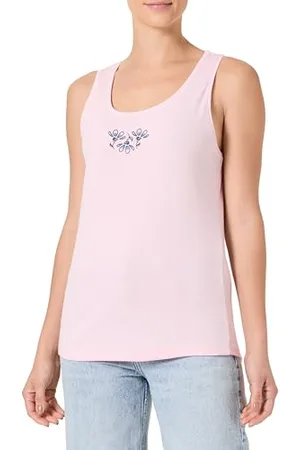 Armor.lux Débardeur sérigraphié Fleurs à col Rond en Coton léger Femme Caraco, , XL