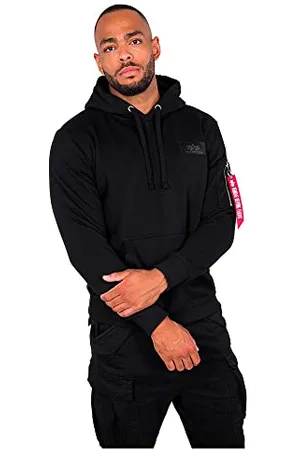 Alpha Industries Alpha Indutries Back Print Hoody Sweat à Capuche pour Homme Sweatshirt, Black, 3XL