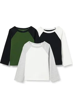 Amazon T-shirts à manches longues en coton Garçon, Lot de 3, , 4 ans