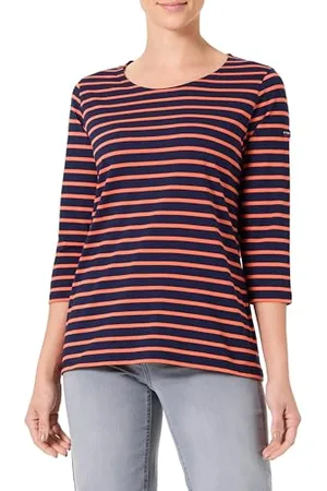 Armor.lux Marinière Manches 3/4 et col Bateau en Coton léger Femme Sweater
