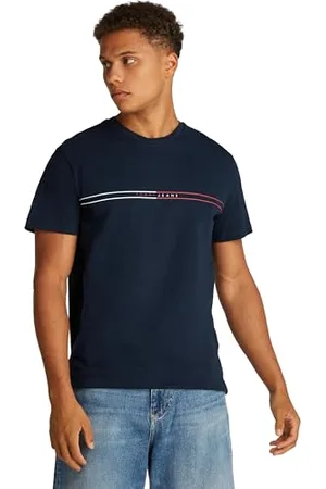 Tommy Hilfiger T-Shirt Manches Courtes Homme Slim Entry Graphic Tee en Coton, Bleu (Dark Night Navy), 3XL
