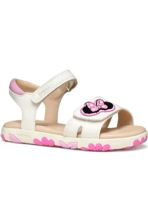 Geox J Sandal Haiti Girl, White/DK Pink, 27 EU