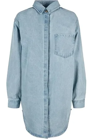 Urban classics Robe Chemise Oversize en Jean pour Femme