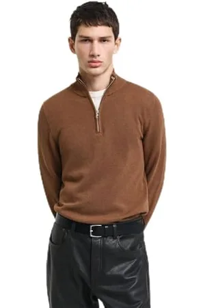 GANT Coton piqué Demi-Fermeture éclair Pull-Over, , S Homme