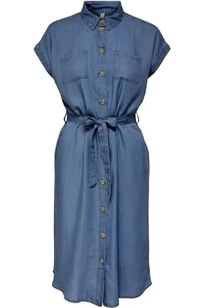 ONLY Onlpema Hannover SS DNM SH Dress Qyt Robe en Jean, , L Femme