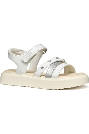 Geox J Sandal KODETTE GIR, White/Silver, 34 EU