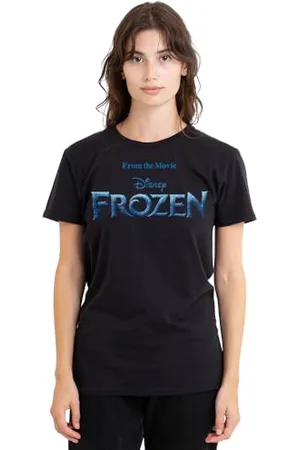 Disney Mandarin creative ltd Frozen Logo Ladies T Shirt, Black, , M Femme