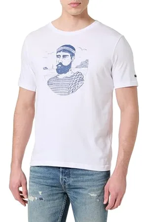 Armor.lux T- Shirt à Manches Courtes Marin en Coton léger col Rond Homme
