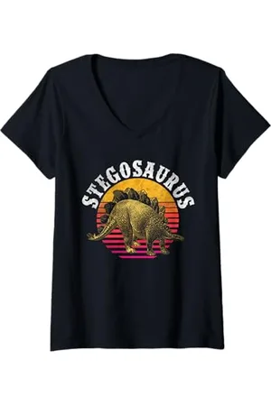 Animale Femme Dinosaure stégosaure dinosaure T-Shirt avec Col en V