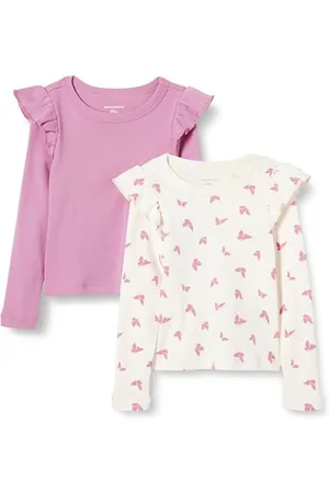 Amazon T-shirt à manches longues et à volants Fille, Lot de 2, , 8 ans