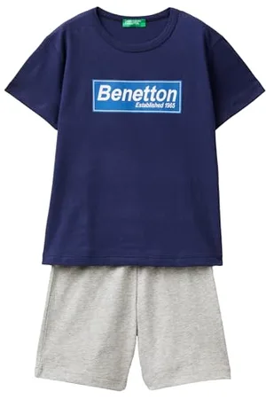 Benetton COMP(T-Shirt+Short) 3096GK00I, Pantalons Garçon,