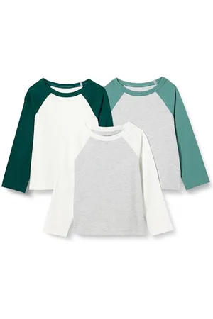 Amazon T-shirts à manches longues en coton Garçon, Lot de 3, , 10 ans