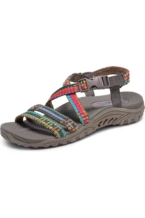 Skechers Femme Reggae-Sew Me-Boho Woven Strappy Slingback Sandale, , 38 EU