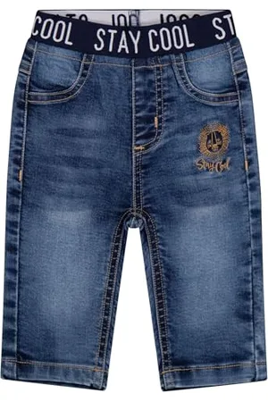 Salt & Pepper BY KIDS PARK Weiche Jungen Baby Jeans mit Stickerei, Bleu Moyen, 80 Bébé garçon