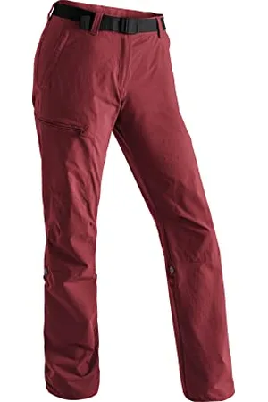 Maier Sports Lulaka, Pantalon de randonnée pour Femme, Pantalon Outdoor déperlant pour Le Trekking et la randonnée, sans PFC, MSTRETCH Pro 4 et Dryprotec, Fonction Rollup, Rouge, 46 (W38/L32)