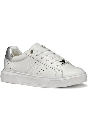 Geox J NETTUNO Girl B Basket, White/Silver, 28 EU