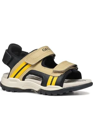 Geox J Borealis Boy A Sandale, Beige/Yellow, 35 EU