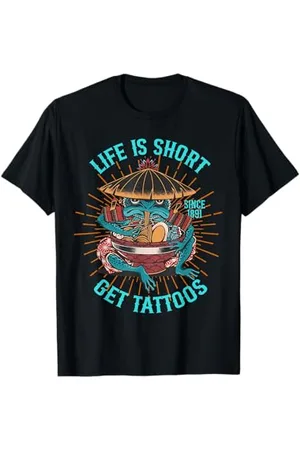 Candis Raechelle Designs Life is Short Get Tatouages, grenouille T-Shirt